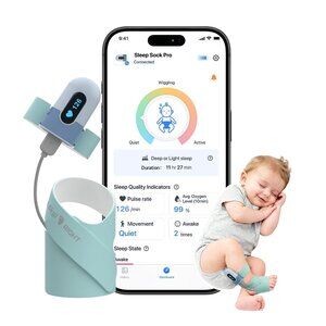 Baby Sock Monitor Tracks Real-Time Heart Rate and Movement, with Notification